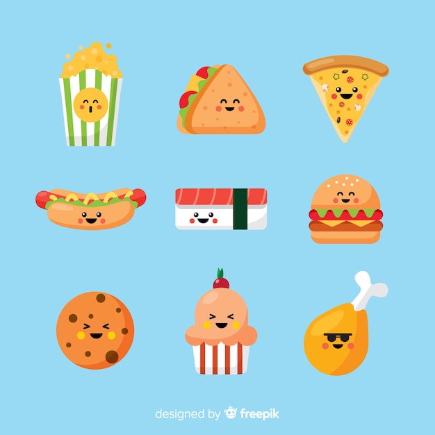 Kawaii smiling fast food pack