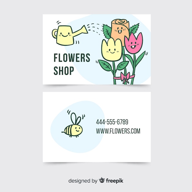 Kawaii style business card template