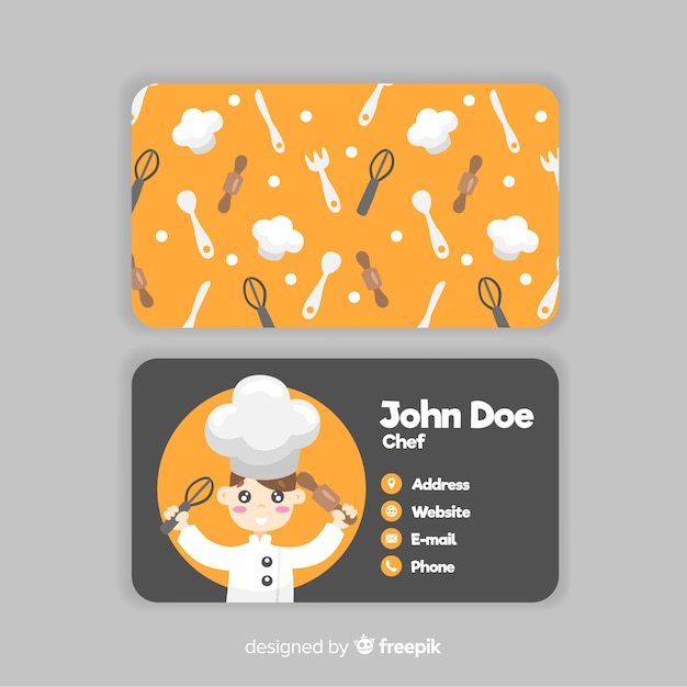 Free vector kawaii style business card template