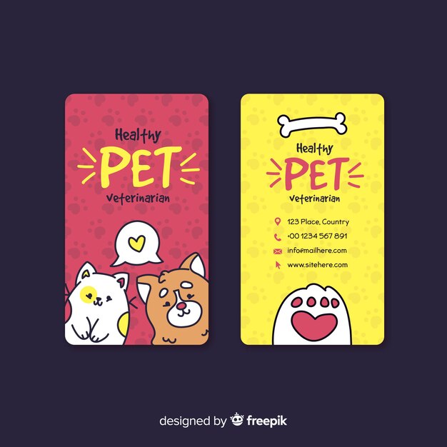 Kawaii style business card template