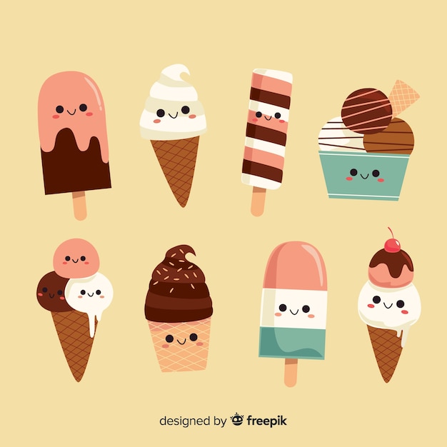 かわいい夏のアイスクリームコレクション