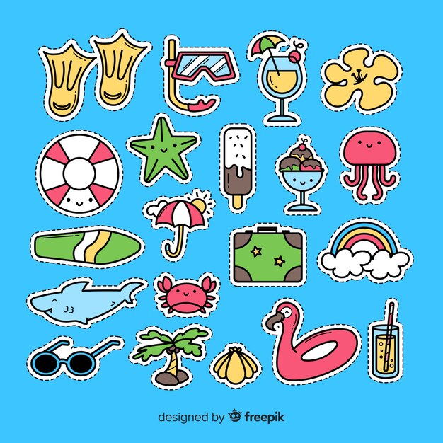 Kawaii summer sticker collection