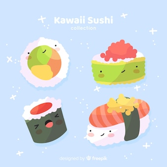 Collezione di sushi kawaii