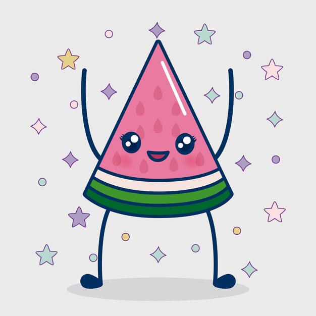 Kawaii watermelon icon