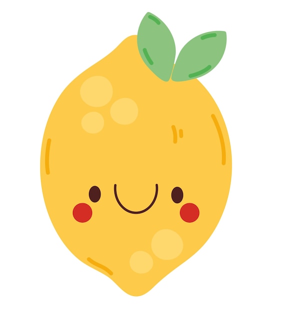 Free vector kawaii yellow lemon