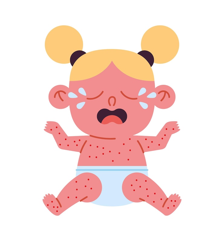 Free Vector kawasaki disease on a girl baby