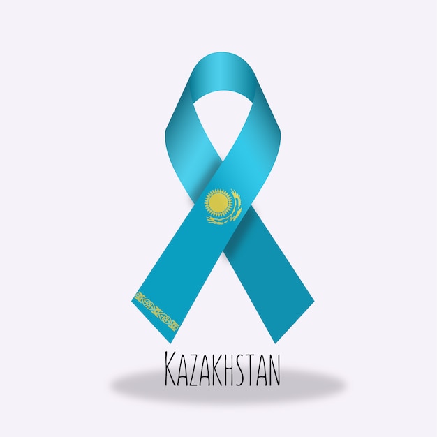 Kazahstan flag ribbon design