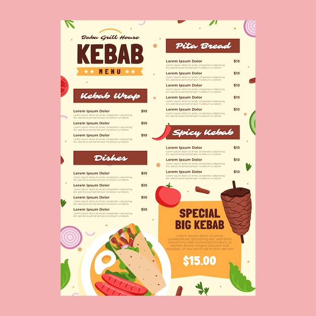 Free vector kebab menu design template