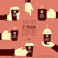 Бесплатное векторное изображение Сохраняйте спокойствие и пить кофе