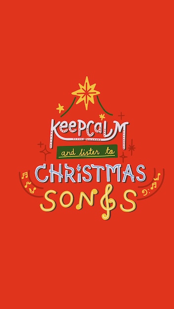 Free vector keep calm christmas iphone wallpaper, holiday greeting typography vector