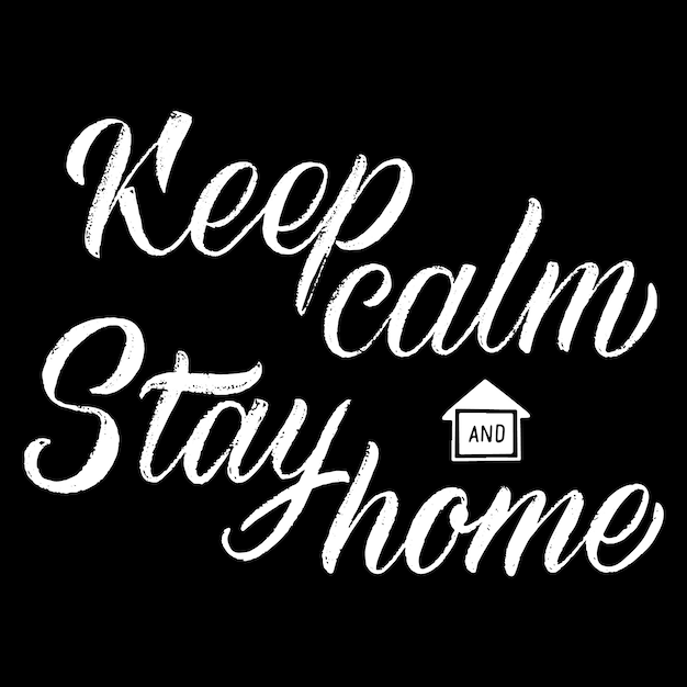 Free vector keep calm stay home lettering