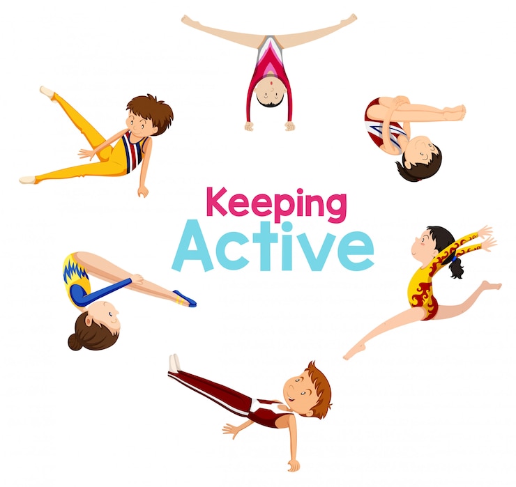 Free Vector keeping active logo with gymnastics athlete
