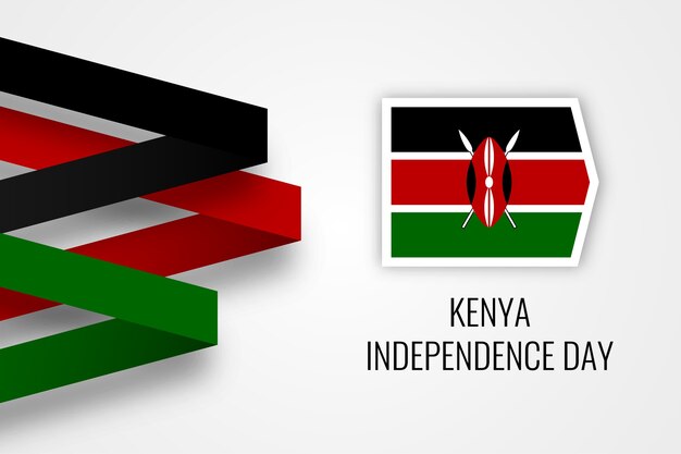 Free Vector Independence Day In Kenya With Flag Painted