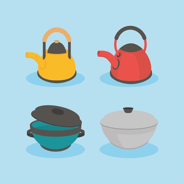 Free vector kettle and pots