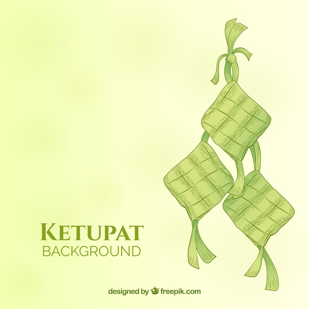 Vettore gratuito sfondo ketupat