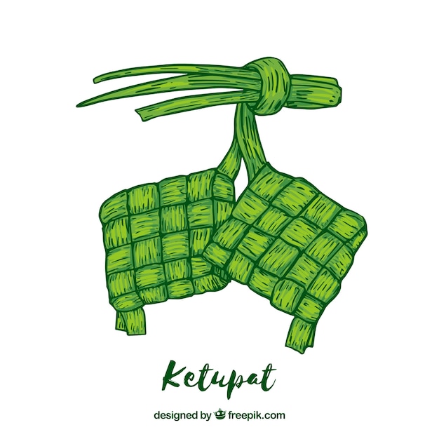 Free vector ketupat food background