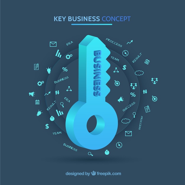 Key business concept with flat design