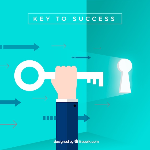 Key business concept with flat design