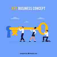 Vettore gratuito concetto di business chiave con design piatto