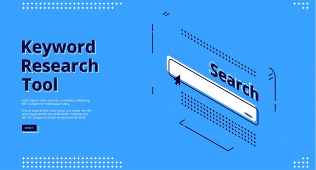 Free Vector Keyword Research Tool Banner With Search Line