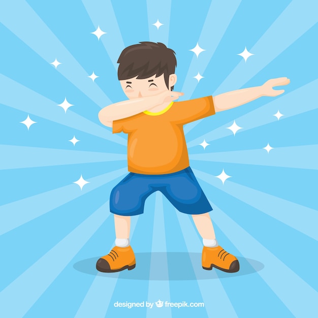 Free vector kid doing dabbing movement