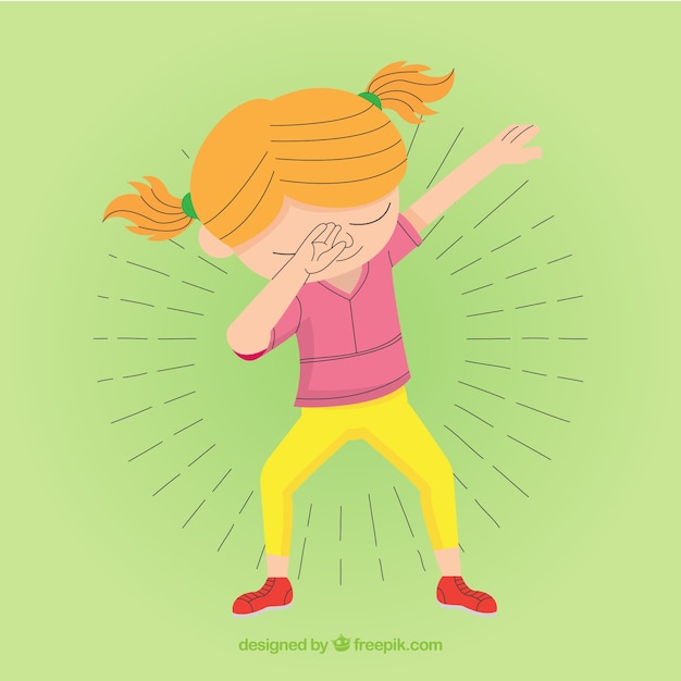 Free vector kid doing dabbing movement