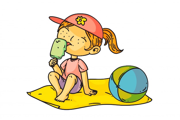 Premium Vector Kid Eating Ice Cream Isolated Cute Child Girl Sitting On Beach And Eating Ice Cream Vector Happy Kid Person Cartoon Character Licking Ice Cream Dessert Summer Vacation And Childhood Drawing Premium Vector Kid Eating Ice Cream Isolated Cute Child Girl Sitting On Beach And Eating Ice Cream Vector Happy Kid Person Cartoon Character Licking Ice Cream Dessert Summer Vacation And Childhood Drawing
