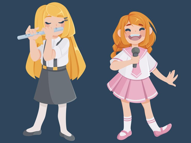 Free Vector kid musician for school band or music classes