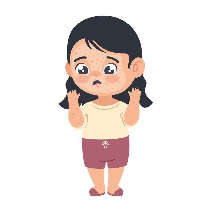 Free Vector kid sick skin
