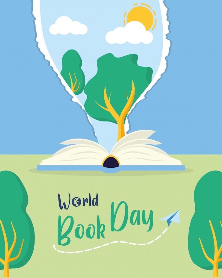 Free Vector kid in world book day