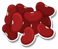 Free vector kidney beans sticker on white background