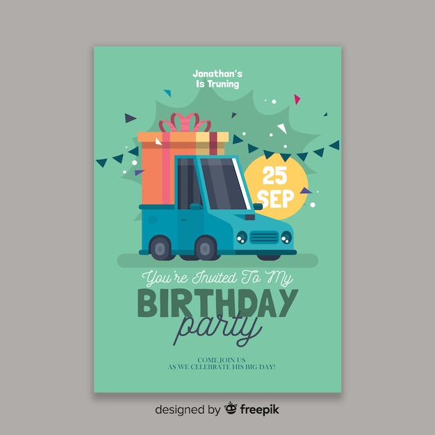 Kids birthday invitation template