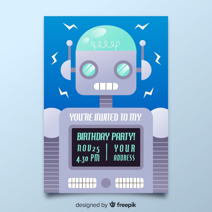 Free Vector kids birthday invitation template