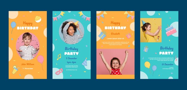 Kids birthday party instagram stories collection