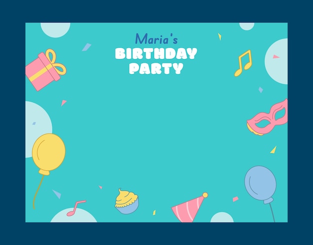 Free vector kids birthday party photocall template