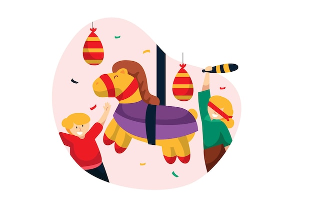 Бесплатное векторное изображение Дети празднуют посаду
