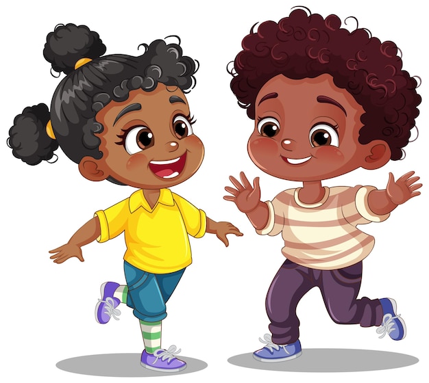 Kids from Different Races Dancing Together – Free Vector Download