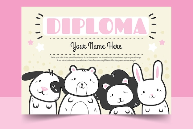 Kids diploma template