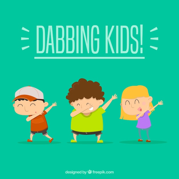 Free vector kids doing dabbing movement