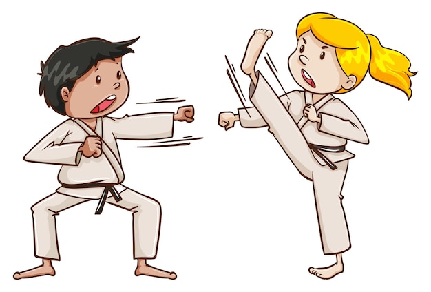 Kids doing martial arts