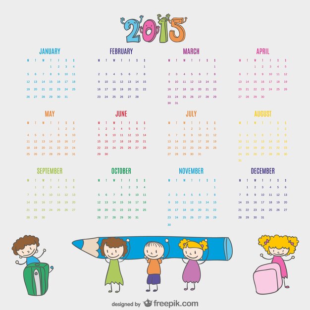 дети обращается календарь 2015