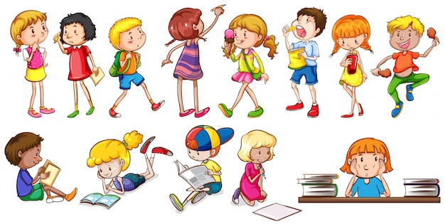 Free Vector kids engaging in different activities