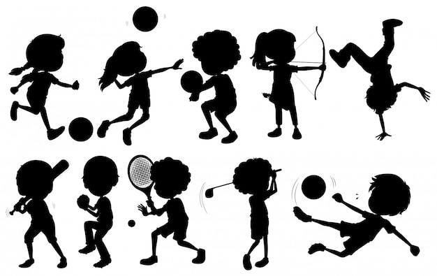 Free Vector kids engaging in different sports