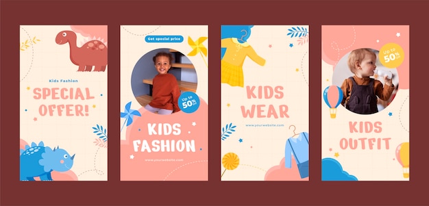 Kids fashion instagram stories collection