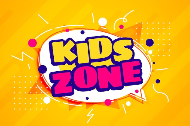 kids fun zone cartoon style template
