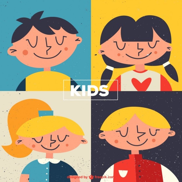 Free vector kids illustration in retro style