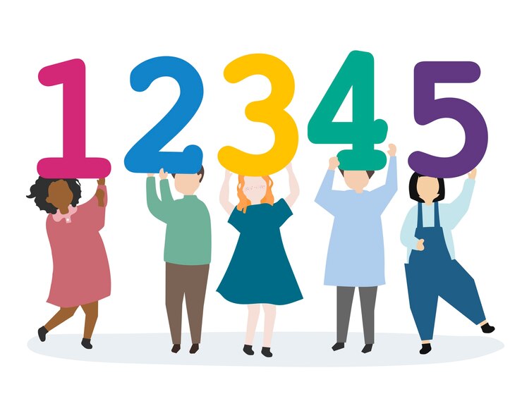Free Vector kids learning numbers and mathematics