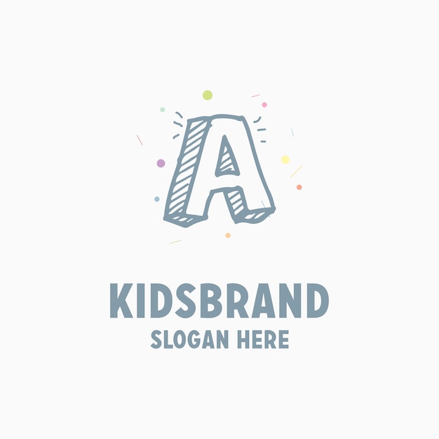 Free vector kids logo background