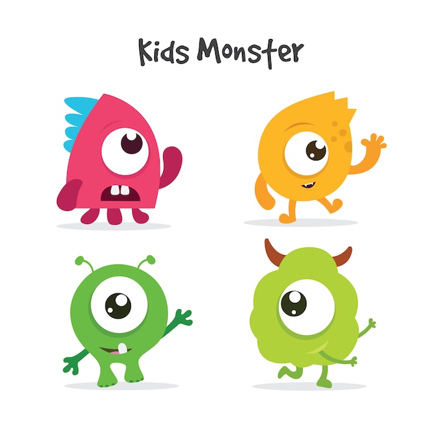 Free vector kids monsters collection