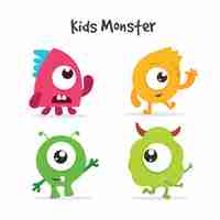 Free vector kids monsters collection